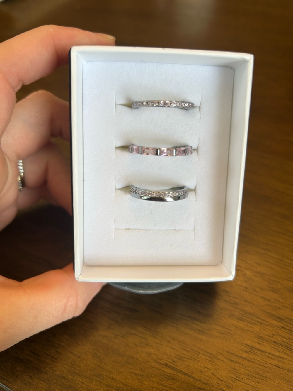 Bomb Party Luxe Bands Rose Quarts on Hematite Size 7